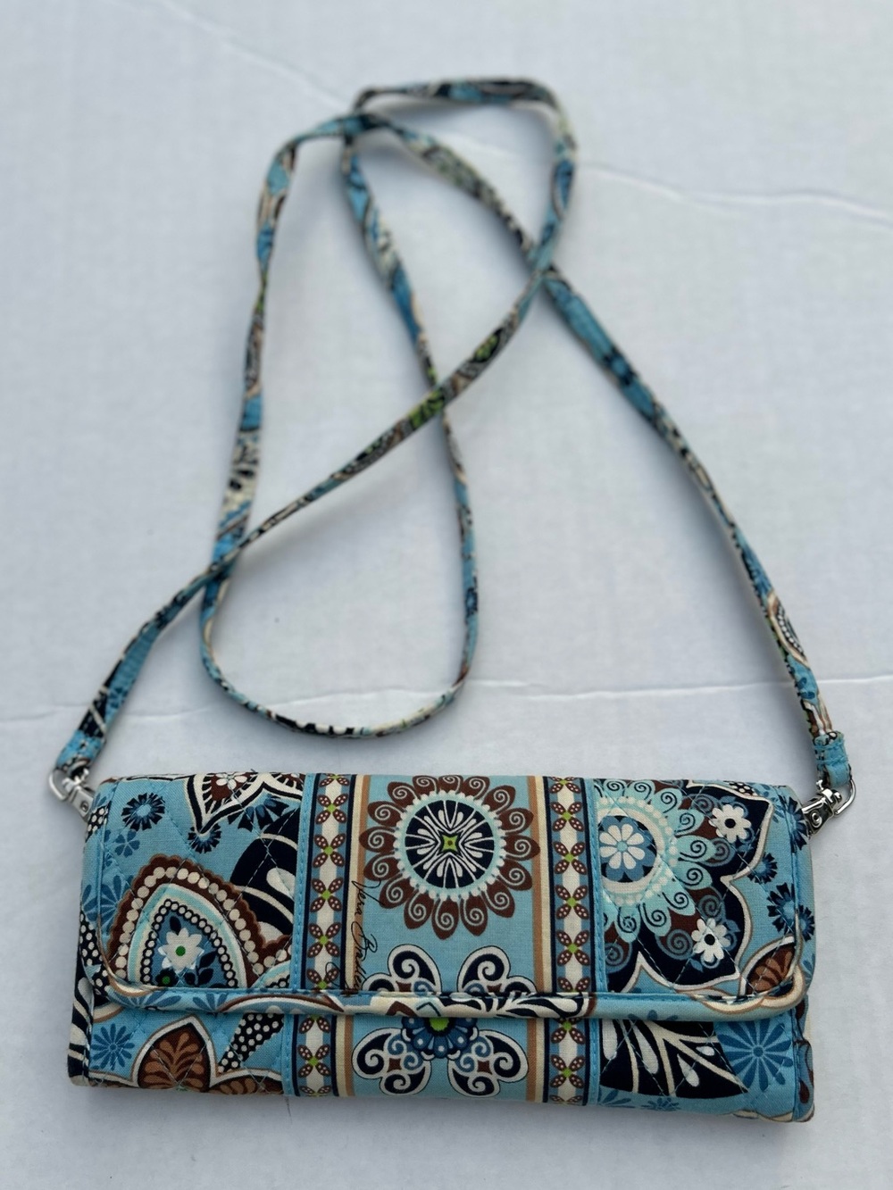 Vera Bradley Symphony In Blue Quilted Cotton Crossbody